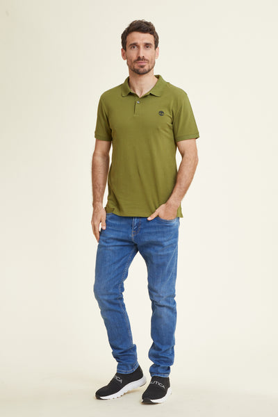 חולצת פולו SLIM FIT שרוול קצר בצבע ירוק