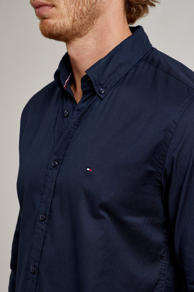 חולצה מכופתרת שרוול ארוך Regular Fit בצבע נייבי