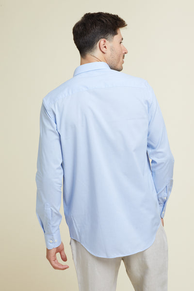 חולצה מכופתרת שרוול ארוך בצבע תכלת REGULAR