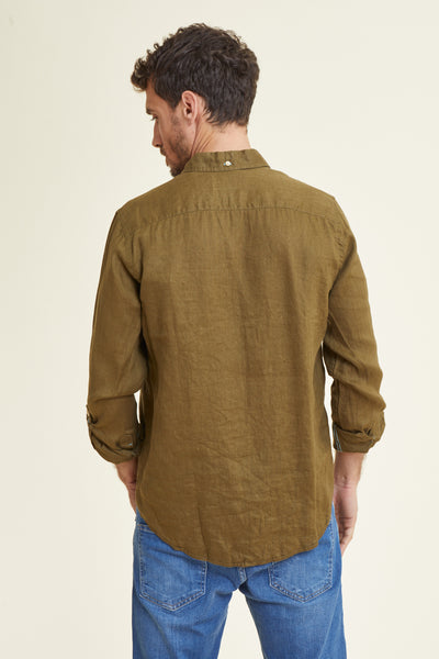 חולצה מכופתרת REGULAR FIT שרוול ארוך בצבע ירוק