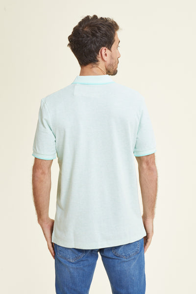 חולצת פולו REGULAR FIT שרוול קצר בצבע מנטה