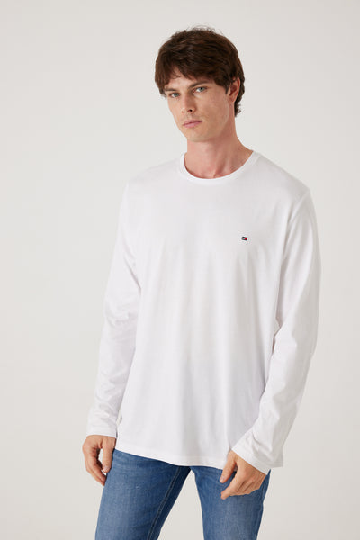 טישרט שרוול ארוך בצבע לבן