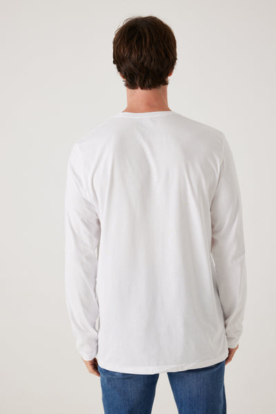 טישרט שרוול ארוך בצבע לבן