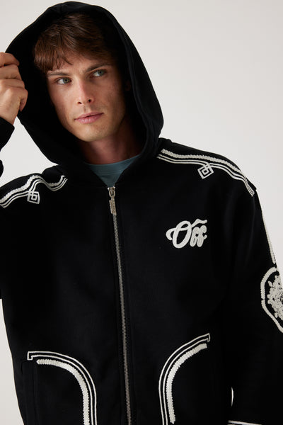 קפוצ'ון פול זיפ רקום