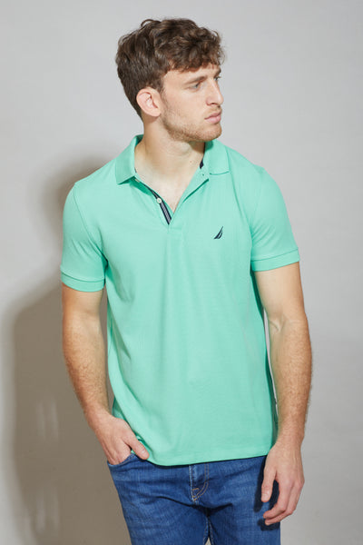 חולצת פולו SLIM FIT שרוול קצר בצבע ירוק מנטה