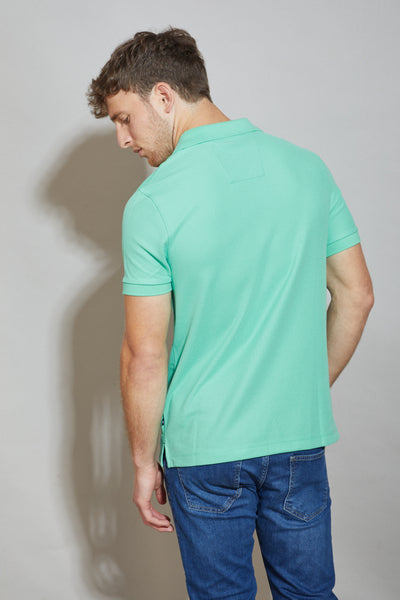 חולצת פולו SLIM FIT שרוול קצר בצבע ירוק מנטה