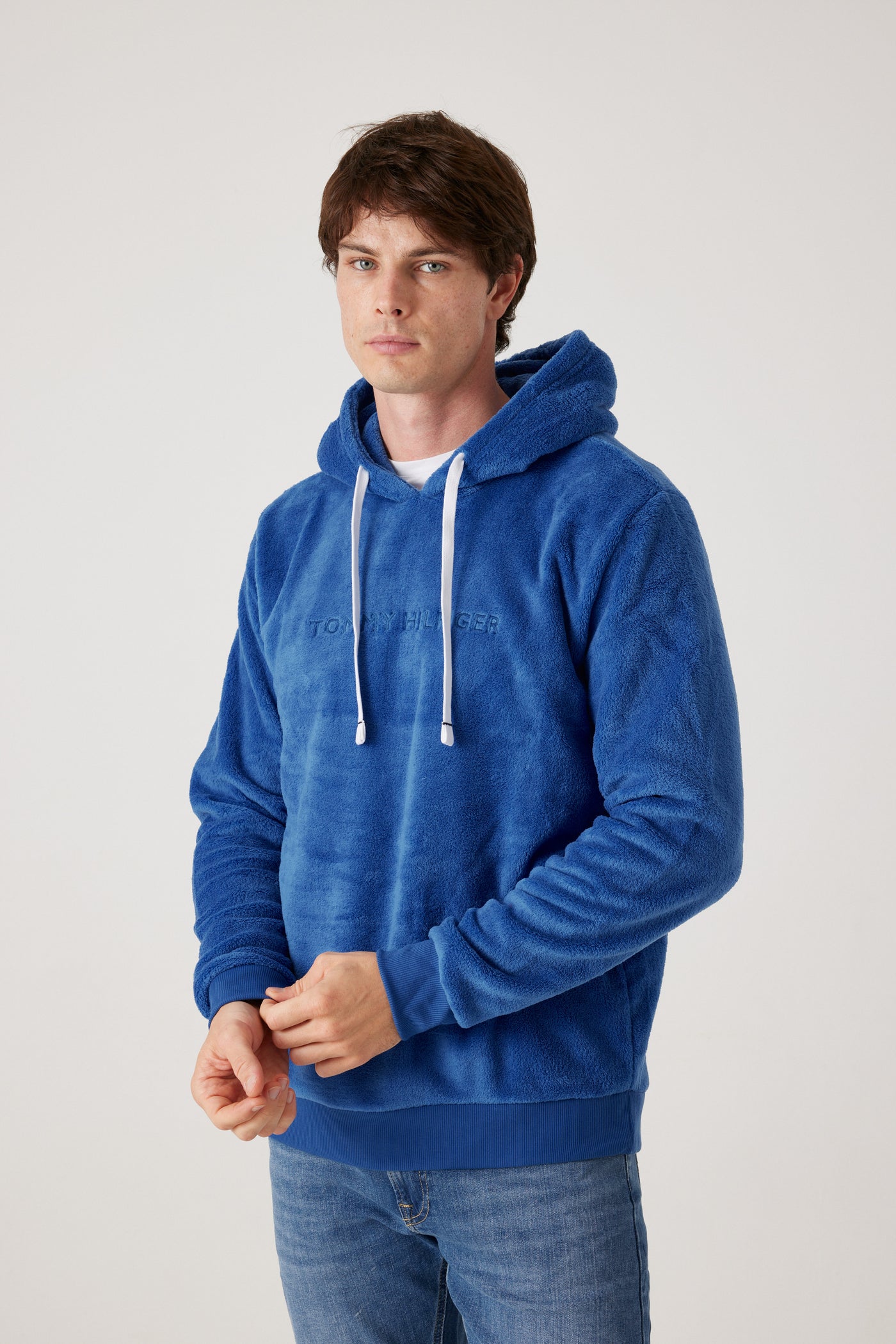 קפוצ'ון פליז  - כחול