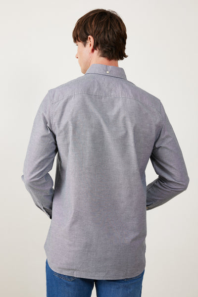 מכופתרת שרוול ארוך בגזרת REGULAR - אפור