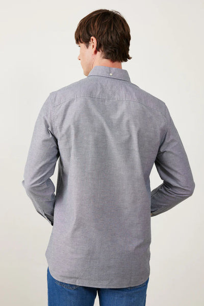 מכופתרת שרוול ארוך בגזרת SLIM - אפור