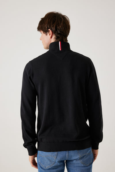 סריג חצי זיפ - שחור