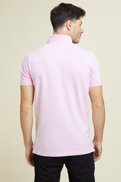 חולצת פולו שרוול קצר בצבע ורוד REGULAR