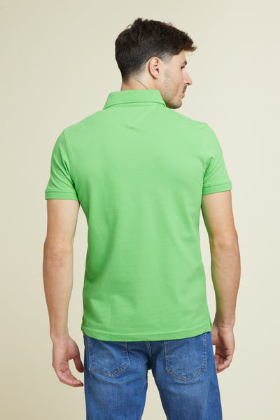 חולצת פולו שרוול קצר בצבע ירוק SLIM