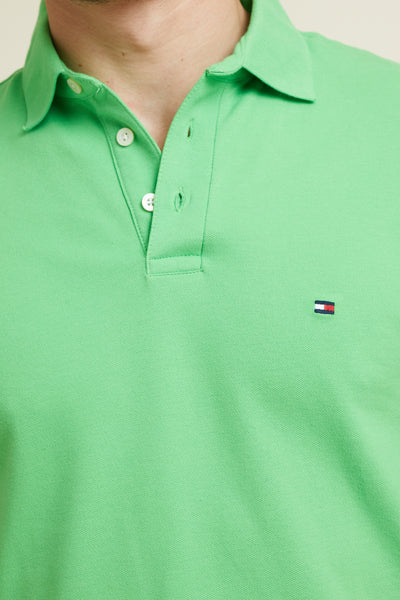 חולצת פולו שרוול קצר בצבע ירוק SLIM