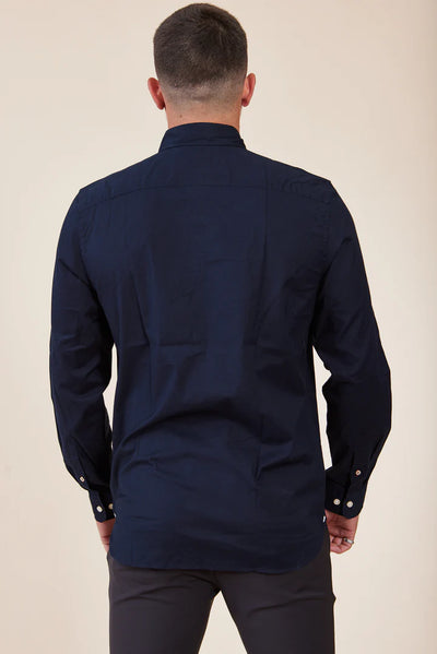 מכופתרת שרוול ארוך בגזרת SLIM- נייבי