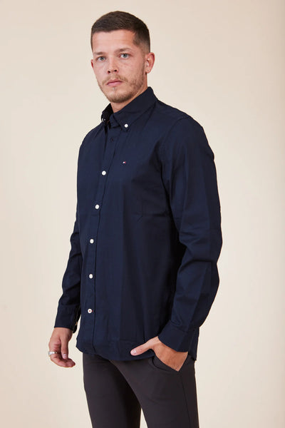 מכופתרת שרוול ארוך בגזרת SLIM- נייבי