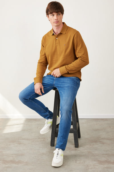 פולו שרוול ארוך בגזרת REGULAR - קאמל