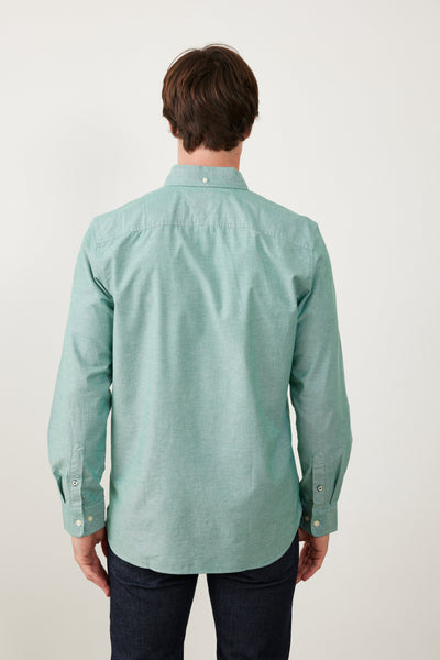 מכופתרת שרוול ארוך בגזרת REGULAR - ירוק