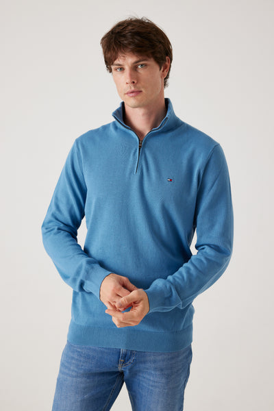 סריג חצי זיפ - אינדיגו