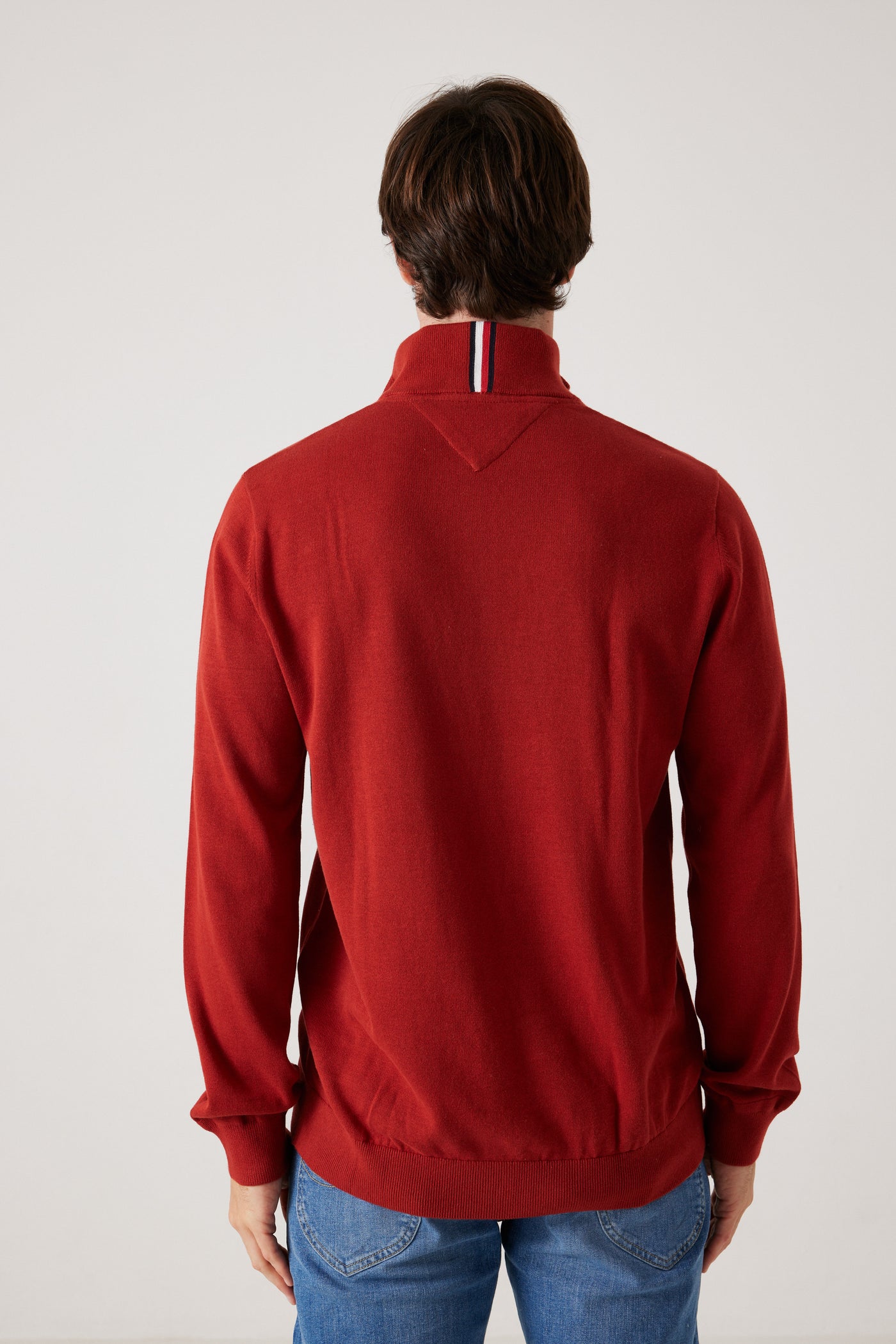 סריג חצי זיפ - אדום