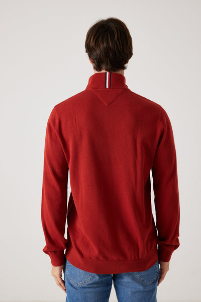 סריג חצי זיפ - אדום