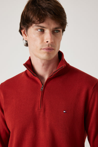 סריג חצי זיפ - אדום