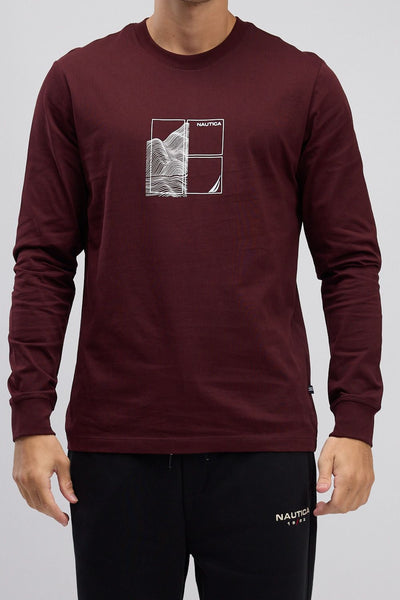 טי שירט שרוול ארוך עם הדפס לגברים