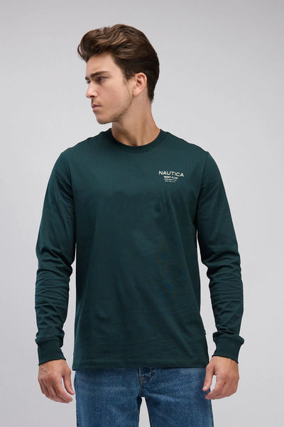 טי שירט בייסיק עם צווארון עגול לגברים