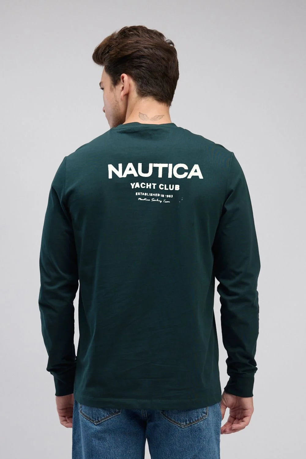 טי שירט בייסיק עם צווארון עגול לגברים