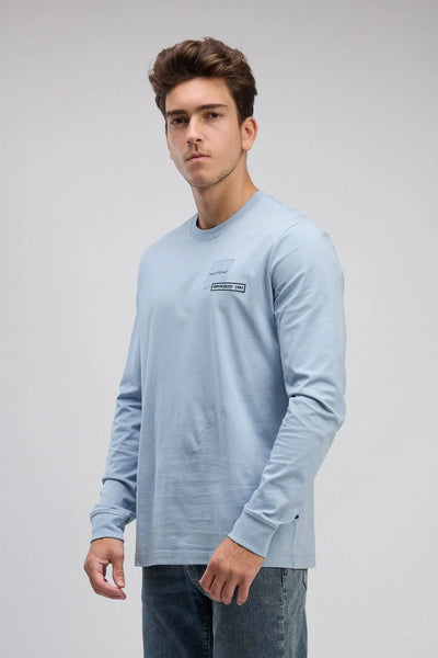 טי שירט שרוול ארוך עם הדפס לגברים