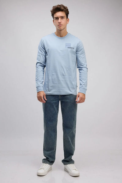 טי שירט שרוול ארוך עם הדפס לגברים