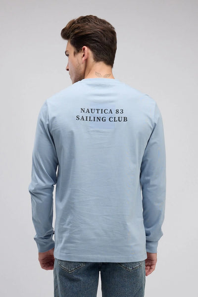 טי שירט שרוול ארוך עם הדפס לגברים