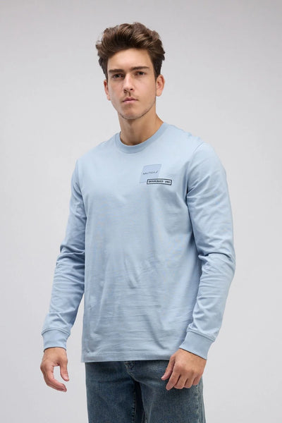 טי שירט שרוול ארוך עם הדפס לגברים