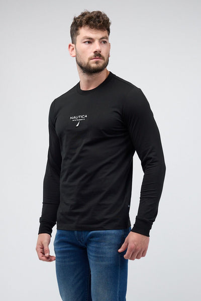 טי שירט ארוכה עם לוגו המותג ו-Nautica רקום לגברים