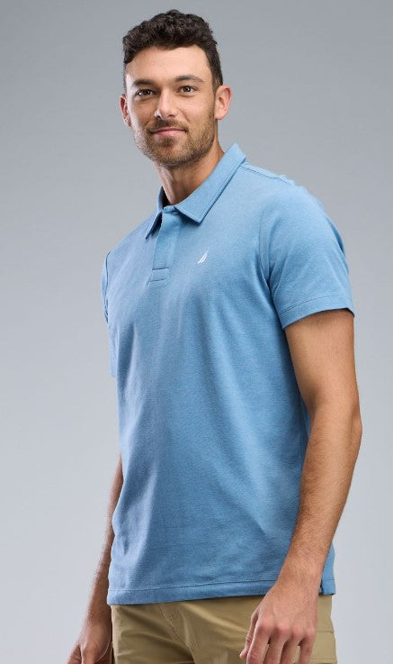 חולצת פולו REGULAR FIT  שרוול קצר בצבע תכלת