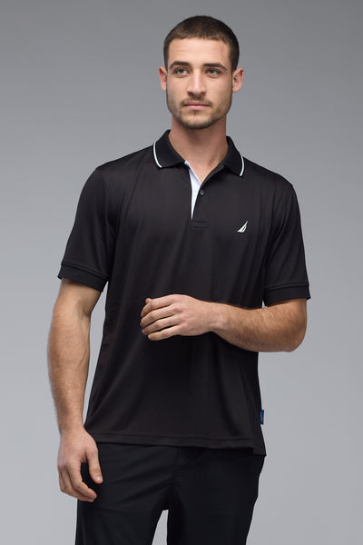 חולצת פולו REGULAR FIT  שרוול קצר בצבע שחור