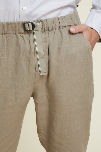 מכנס ארוך פשתן בצבע חום