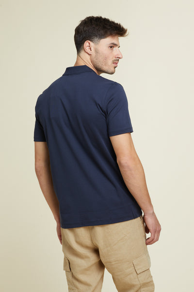 חולצת פולו שרוול קצר בצבע נייבי REGULAR