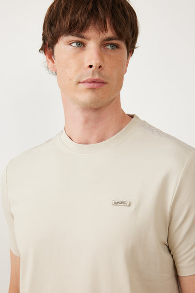 טישרט שרוול קצר גזרת SLIM- אבן