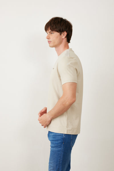 טישרט שרוול קצר גזרת SLIM- אבן