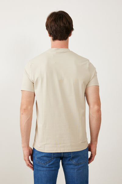 טישרט שרוול קצר גזרת SLIM- אבן