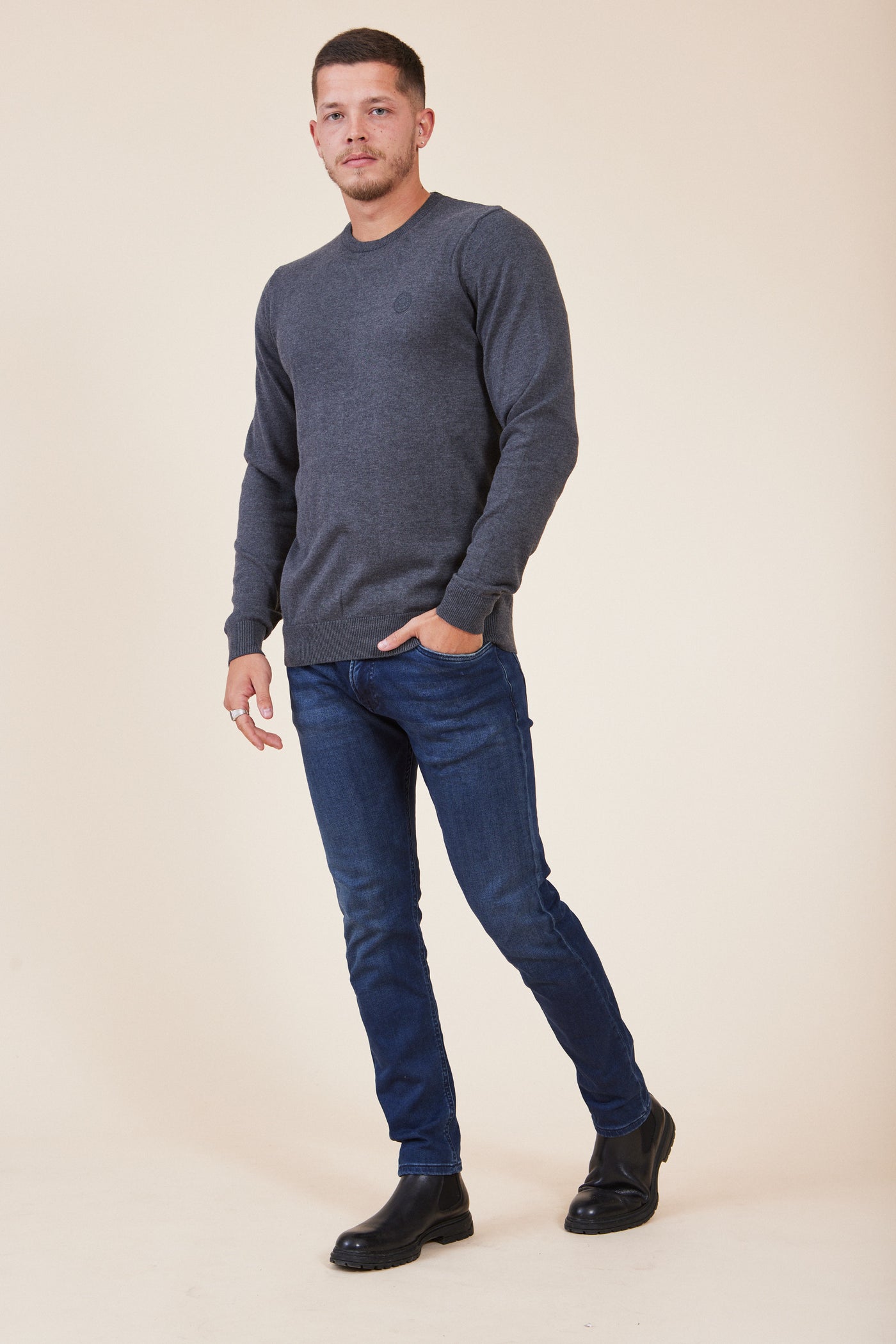 סריג בגזרת SLIM - אפור