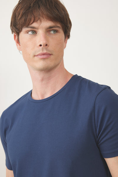 טישרט שרוול קצר צווארון עגול - נייבי