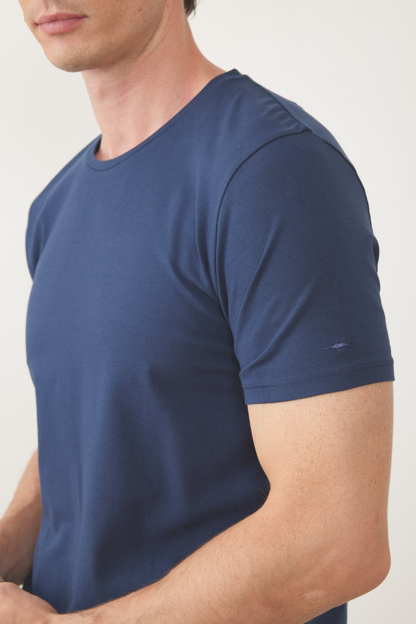 טישרט שרוול קצר צווארון עגול - נייבי