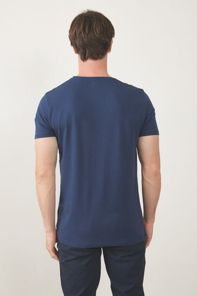 טישרט שרוול קצר צווארון עגול - נייבי