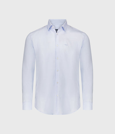 חולצה מכופתרת בגזרת סלים שרוול ארוך-תכלת