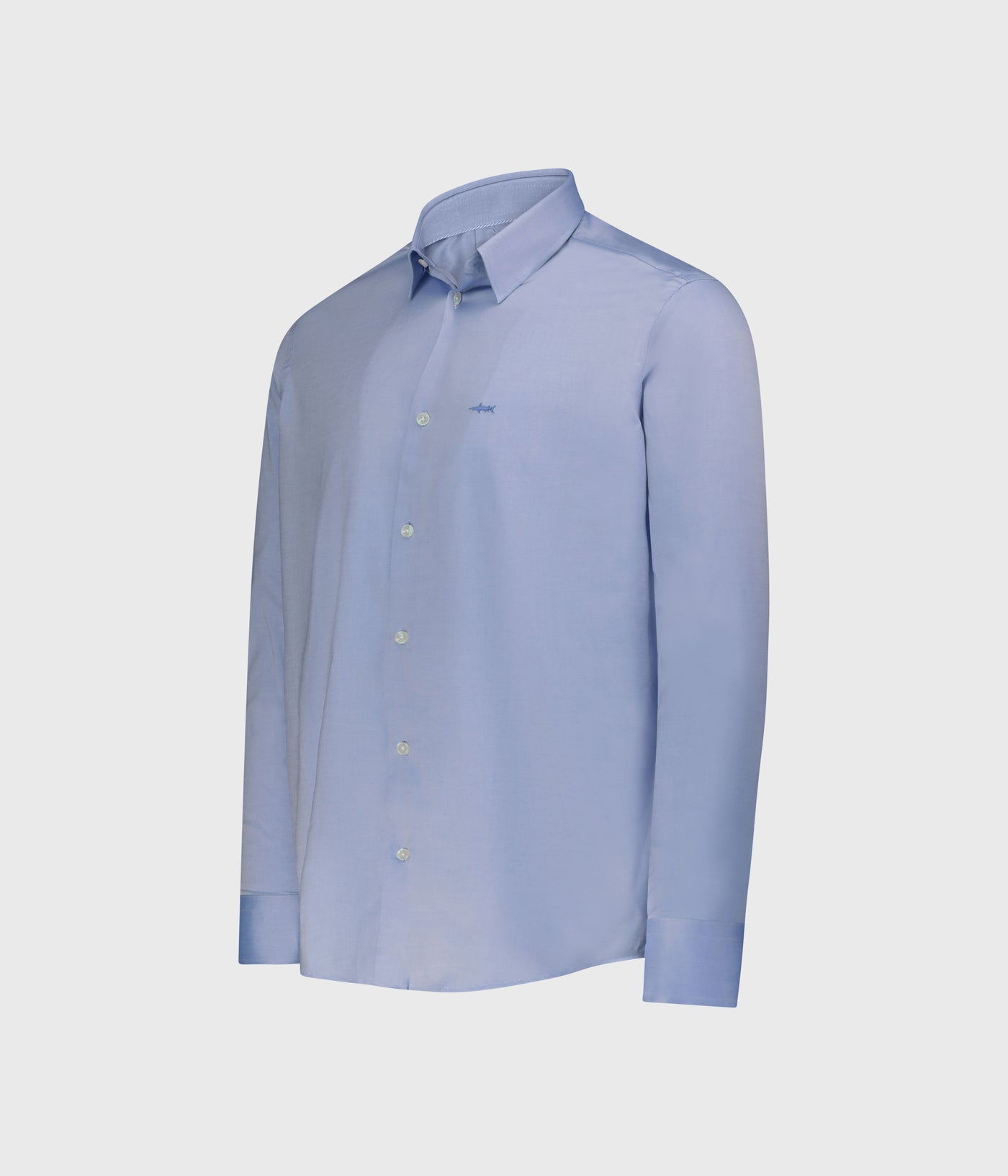 חולצה מכופתרת שרוול ארוך-תכלת כהה