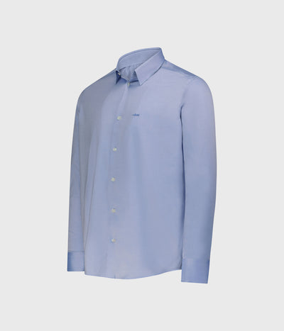 חולצה מכופתרת שרוול ארוך-תכלת כהה