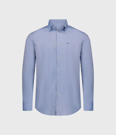 חולצה מכופתרת שרוול ארוך-תכלת כהה