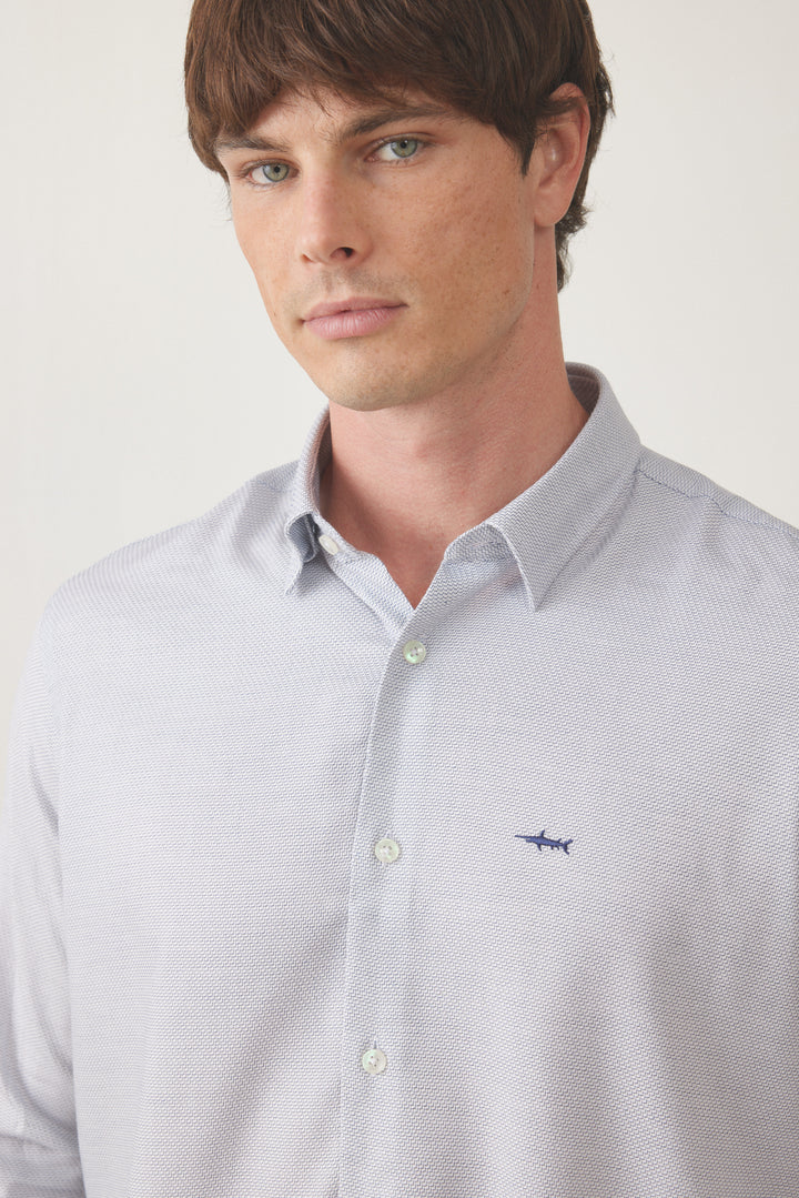 חולצה מכופתרת שרוול ארוך - אפור