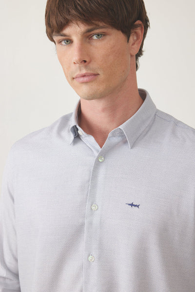 חולצה מכופתרת שרוול ארוך - אפור